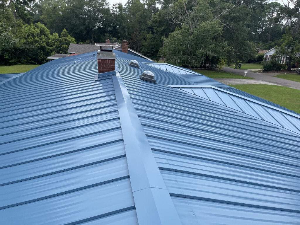 blue metal roof