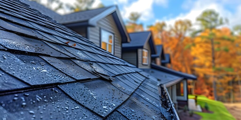 Shingle roof with granule damage